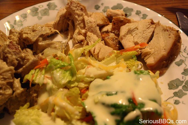 Smoked Chicken, Potatoes, and Salad