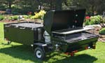 Custom BBQ Trailer With (2) BBQ 144 Chicken Cookers and (1) PR60G Pig Cooker