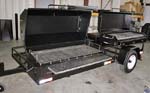 Custom BBQ Trailer With (1) PR60 Pig Roaster With Stainless Steel Shelf, BBQ60G Flat Top Grill, and Storage Box