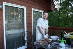 Lavern Pulling Pork Butts in the Smoky Mountains