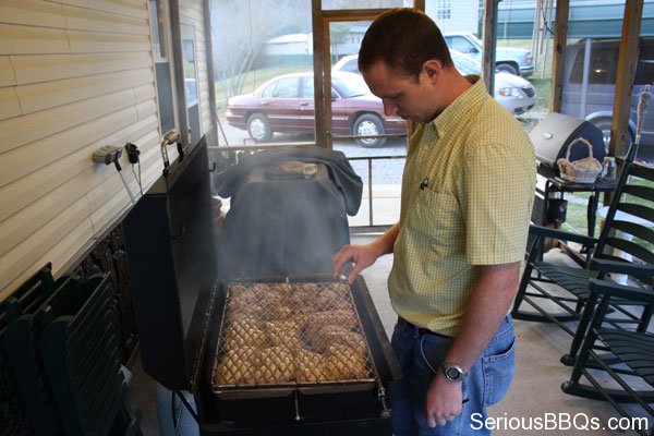 Grilling Chicken on a Meadow Creek Chicken Cooker