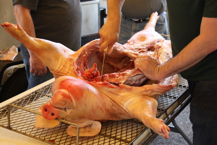 Deboning Pig